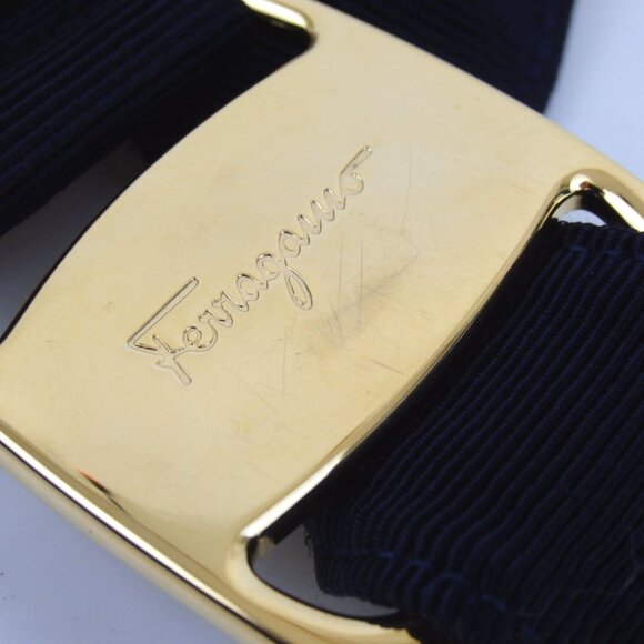 Authentic Salvatore Ferragamo Vala belt Nylon jacquard/metal [Used] - Picture 5 of 8